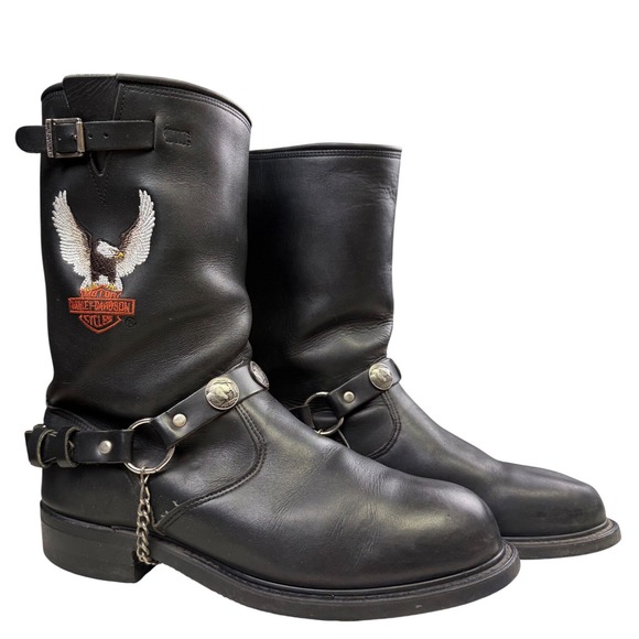Harley-Davidson Other - Harley Davidson 91019 Eagle Harness Boots Black Leather Mens 11 M